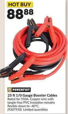 Princess Auto 25 ft1/0 Gauge Booster Cables offer