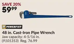 Princess Auto 48 in. Cast-Iron Pipe Wrench offer