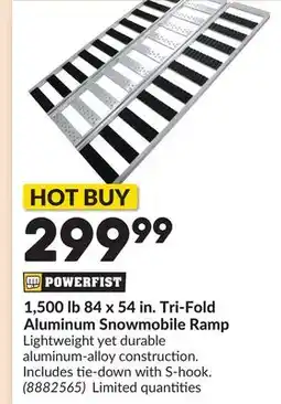 Princess Auto 1,500 lb 84 x 54 in. Tri-Fold Aluminum Snowmobile Ramp offer