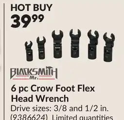 Princess Auto 6 pc Crow Foot Flex Head Wrench offer