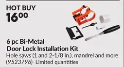 Princess Auto 6 pc Bi-Metal Door Lock Installation Kit offer