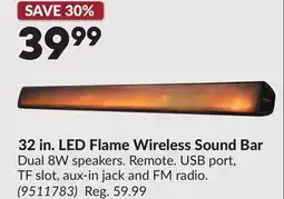 Princess Auto 32 in. LED Flame Wireless Sound Bar offer