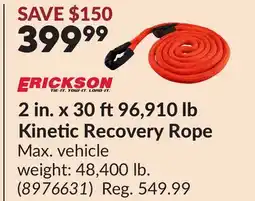 Princess Auto 2 in. x 30 ft96,910 lb Kinetic Recovery Rope offer