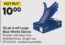 Princess Auto 50 pk 6 mil Large Blue Nitrile Gloves offer