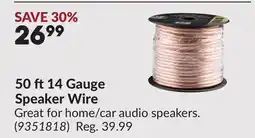 Princess Auto 50 ft 14 Gauge Speaker Wire offer
