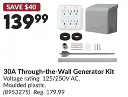 Princess Auto 30A Through-the-Wall Generator Kit offer