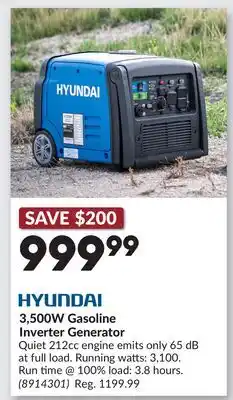 Princess Auto 3,500W Gasoline Inverter Generator offer