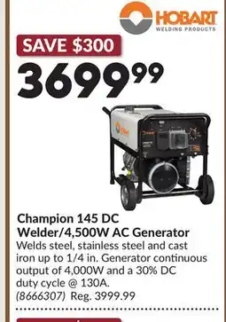 Princess Auto Champion 145 DC Welder/4,500W AC Generator offer