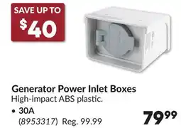 Princess Auto Generator Power Inlet Boxes offer