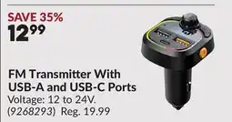 Princess Auto FM Transmitter With USB-A and USB-C Ports offer