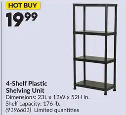 Princess Auto 4-Shelf Plastic Shelving Unit offer