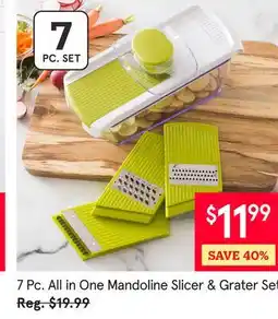 Kitchen Stuff Plus 7 Pc. All in One Mandoline Slicer & Grater Set offer