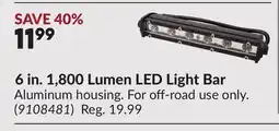 Princess Auto 6 in. 1,800 Lumen LED Light Bar offer