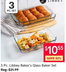 Kitchen Stuff Plus 3 Pc. Libbey Baker's Glass Baker Set offer