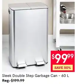 Kitchen Stuff Plus Sleek Double Step Garbage Can offer