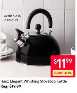 Kitchen Stuff Plus Hauz Whistling Stovetop Kettle offer