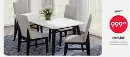 Meubles RD Marlene - White Marble-Look Top Dining Table with 4 Chairs offer