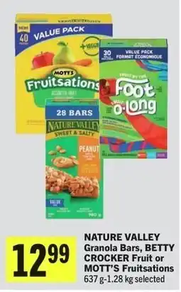 IGA Nature valley granola bars, betty crocker fruit mott's fruitsations offer