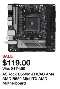 Newegg ASRock B550M-ITX/AC AM4 AMD B550 Mini ITX AMD Motherboard offer