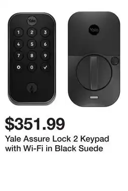 Newegg Yale Assure Lock 2 Keypad with Wi-Fi in Black Suede offer