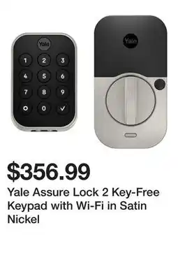 Newegg Yale Assure Lock 2 Key-Free Keypad with Wi-Fi in Satin Nickel offer