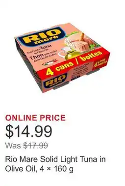 Costco Rio Mare Solid Light Tuna in Olive Oil, 4 × offer