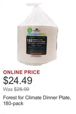 Costco Forest for Climate Dinner Plate, 180-pack offer