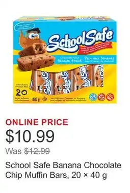 Costco School Safe Banana Chocolate Chip Muffin Bars, 20 × offer