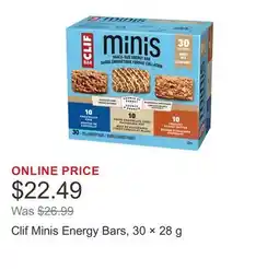 Costco Clif Minis Energy Bars, 30 × offer