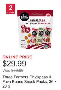 Costco Three Farmers Chickpeas & Fava Beans Snack Packs, 36 × offer
