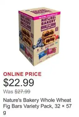 Costco Nature's Bakery Whole Wheat Fig Bars Variety Pack, 32 × offer