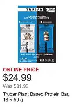 Costco Trubar Plant Based Protein Bar, 16 × offer