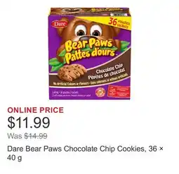 Costco Dare Bear Paws Chocolate Chip Cookies, 36 × offer