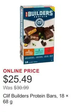 Costco Clif Builders Protein Bars, 18 × offer