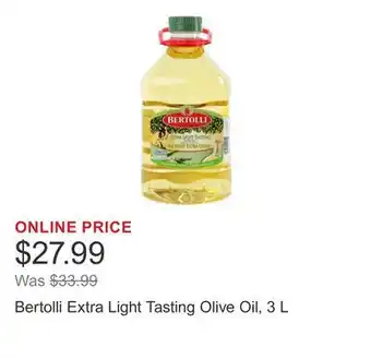 Costco Bertolli Extra Light Tasting Olive Oil offer