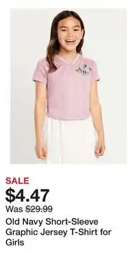 Old Navy Old Navy Short-Sleeve Graphic Jersey T-Shirt for Girls offer