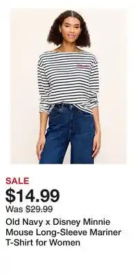 Old Navy Old Navy x Disney Minnie Mouse Long-Sleeve Mariner T-Shirt for Women offer