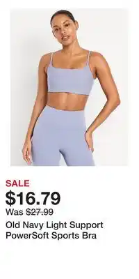 Old Navy Old Navy Light Support PowerSoft Sports Bra offer