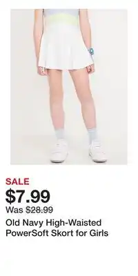 Old Navy Old Navy High-Waisted PowerSoft Skort for Girls offer