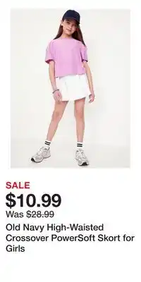 Old Navy Old Navy High-Waisted Crossover PowerSoft Skort for Girls offer