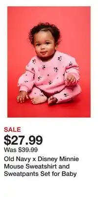Old Navy Old Navy x Disney Minnie Mouse Sweatshirt and Sweatpants Set for Baby offer
