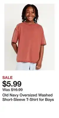 Old Navy Old Navy Oversized Washed Short-Sleeve T-Shirt for Boys offer