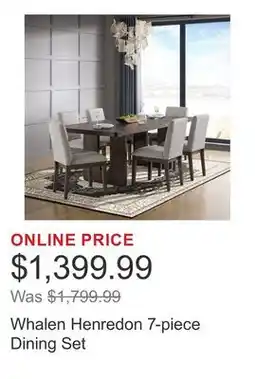 Costco Whalen Henredon 7-piece Dining Set offer