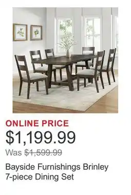Costco Bayside Furnishings Brinley 7-piece Dining Set offer