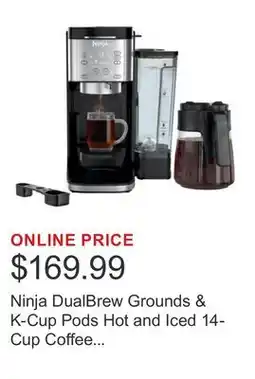 Costco Ninja DualBrew Grounds & K-Cup Pods Hot and Iced 14-Cup Coffee Maker with Rapid Cold Brew offer