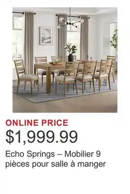 Costco Echo Springs – Mobilier 9 pièces pour salle à manger offer