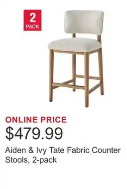 Costco Aiden & Ivy Tate Fabric Counter Stools, 2-pack offer
