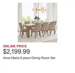 Costco Anna Maria 9-piece Dining Room Set offer