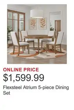 Costco Flexsteel Atrium 5-piece Dining Set offer