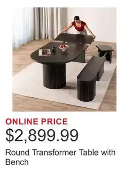 Costco Round Transformer Table with Bench offer